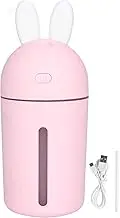 XIASABA 200ml Mini Air Humidifier With 3 Hours Timing Function Ambience Night Light Desktop Humidifier Powered By USB In Pink Color (Rosy)