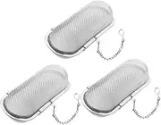 MAGICLULU 3pcs Stainless Steel Loose Leaf Tea Infuser Rectangular Fine Mesh Strainers for Mug Teapot Brewing Herbal Reusable Easy to Clean Tea Filters