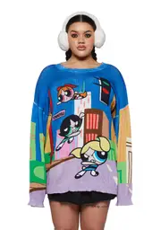 [Dolls Kill x The Powerpuff Girls] Plus Go Girls Oversized Sweater