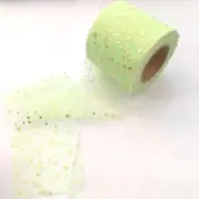 Gold Star Light Green Mesh Organza Ribbon Roll Art Crafts Gift Wrapping Supplies