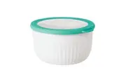 Oggi 2.4L Plastic Prep & Serve Bowl Kitchen Food Serving Container w Lid White