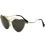 Miu Miu Women's Antique Round Gold Gray 65mm Sunglasses MU55RS