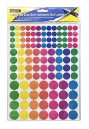 348 Pcs Assorted Circle Colour Code Round Sticker Label Dots Spots coloured