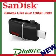Sandisk Ultra Dual 128GB USB 3.0 OTG Flash Drive - Black - up to 150 MB/s