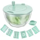 Salad Spinner with 6 Blades Vegetables Fruits Wash Bowl Lettuce Spinner·