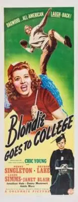 Blondie Goes To College poster Arthur Lake Penny Singleton Larry S- Old Photo