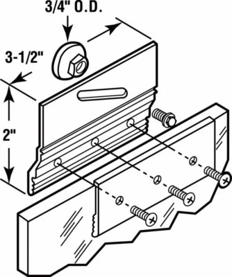 Prime-Line 191891 Chrome Plastic/Steel Roller Assembly 3/4 Dia. x 3.87 L in.