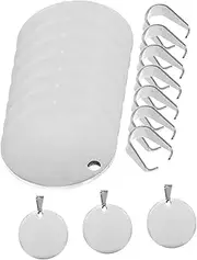 SEWOART 10Pcs Titanium Steel Blank Pet Id Tags Custom Engraved Round Metal Dog Identity Tags for Pets Durable Tags for Personalization Present for