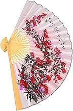 SOLUSTRE Chinese Style Decorative Folding Fan Wall Hanging Large Paper Fan for Living Unique Antique Design for Photography Props Parties Celebrations