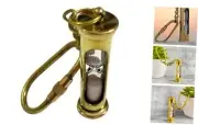 Brass Vintage Nautical Brass Sand Timer Hourglass Key Chain