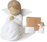 Loyzcy Guardian Angel Statue, Angel Figurines for Women, First Communion Gifts for Girls, Resin Prayer Angels, Hand-Painted Faith Corner Decor, Baptism Christmas Memorial Gift