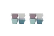 8pc Melii Luxe Snap & Go Pods Snack Food Container w Snap-on Lids 60z 180ml