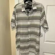 Volcom Men’s Slim Fit Short Sleeve Button Shirt Green Gray White Size XXL New