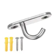 4pcs Ceiling Hanging Hook,304SUS w Oval Plate(Silver,1.8x0.9")