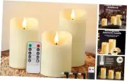 Rechargeable Candles with Remote - LED Pillar Candles with USB Charging Cable,