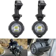 LED Auxiliary Fog Lights w/ Adjustment Bracket For BMW R1200GS F800GS ADV R1250