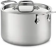 All-Clad BD552043 D5 Brushed 18/10 Stainless Steel 5-Ply Bonded Dishwasher Safe Soup Pot with Lid Cookware, 4-Quart, Silver