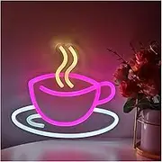 Sign Lamp Coffee Cup Wall LED Neon Sign USB Powered Light For Cafe Bar Party Shop Party Office Decoration 22.2cmх19.2cm