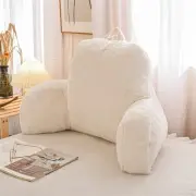 Standard Faux Fur Bed Rest Pillow with Arms Rabbit Fur Reading Pillows Perfect