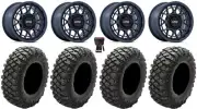 KMC Technic 15" Wheels Blue 30" Crawler XR Tires RZR XP 1000 / PRO XP