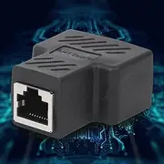 Fdit 5PCs Network Splitter RJ45 1-into-2 Three-Way Adapter for Extending Network Signal, Black