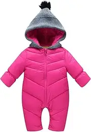[Happy Cherry] Baby Winter Snowsuit Infant Hooded Outerwear Jumpsuit Newborn Romper Thick Coat
