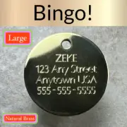 Custom Engraved Dog Tags Personalized Dog Collar Pet Tags Engraved BRASS CIRCLE