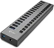 i-tec Powered USB Hub, USB 3.0 Hub with 16 Ports Dedicated to Charging with On/Off Switches - USB 3.0 Hub with External Power Supply 90W