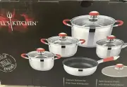 Gordon Ramsay Hells Kitchen 10 Pc Stainless Steel Pot And Pan Set NEW In Box