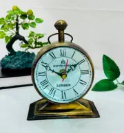 Antique Brass Bond Street Vintage Analog Table Clock 5 inches dial Size