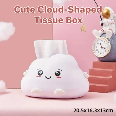 Cartoon Cloud Tissue Box Plastic Desktop Organizer Drawer Storage Box for Home