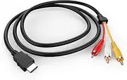 HDMI to RCA Cable, 1080P 5ft/1.5m HDMI Male to 3-RCA Video Audio AV Cable Connector Adapter Transmitter for TV HDTV DVD