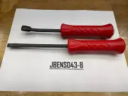 Snap-on Tools USA NEW 2pc RED Hard Grip Straight & Bent Striking Prybar Set