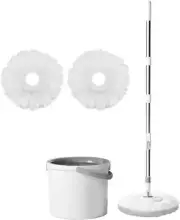 Spin Mop and Bucket, 360 Mop and Bucket with Wringer Set 2 Extra Mop Heads, Stai