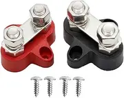 5/16" Bus Bar 12V Battery Wire Power Distribution Terminal Block M8 Dual Studs Junction Block Post Positive & Negative Bus bar for Auto Car Marine Boat, for Auto Marine Car Trailer RV Boat