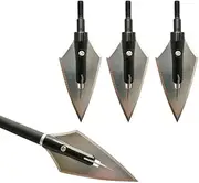 6 Pcs Archery Hunting Broadheads 2 Blades Arrowheads Stainless Steel Hunting Arrow Tips for Compound Recurve Bow Arrows