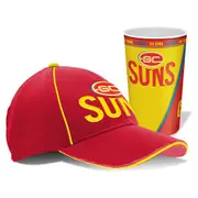 Gold Coast Suns AFL Hat/Cap and Tumbler Mug/Cup Gift Pack