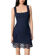 Maje Rhinestone Crochet Short Dress