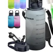 Dishwasher-Safe Wide-Mouth Water Bottle 1 Gallon with Padded Strap for Hydration