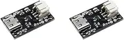 Treedix 2pcs Type C USB LiPo Battery Charger Board with Battery Protection JST Socket with LED Indicator Charging Rate Adjustable Automatic Power-Down Thermal Regulation