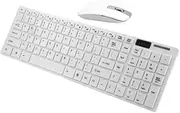 OSALADI 2.4g Wireless Keyboard Mouse Set Compact White Keyboard Mini Mouse Ultra-Thin Office Accessory