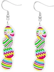 [THXFUNAREA] Acrylic Creative Easter Colourful Egg Hook Earrings Women Gifts Girls Kids Cute Anime Basket Colourful Eggs Hypoallergenic Jewellery Birthday Party Holiday Decoration