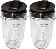 [Blendin] Replacement Jar with Sip N Seal Lid, Compatible with Ninja Auto IQ Blenders (2, 18 Ounce)