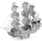 3D Metal Pirate Ship Puzzle for Adults & Teens 14+, DIY Stainless Steel Model Building Kit - Challenging STEM Model Kits, Collectible Nautical Decor & Unique Gift (Difficulty Level: Advanced)
