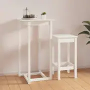 NNEVL Bar Table White 60x60x110 cm Solid Wood Pine