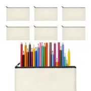10 Piece Pencil Pouch, Beige Canvas Blank Makeup Bags Multifunctional8644