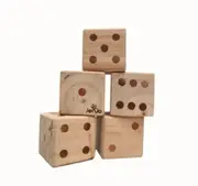 Jenjo Games Large Wooden Dice Set - 9cm with Scorecard Book