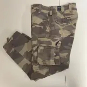 NEW Abercrombie Fitch Camouflage Cargo Pants 28x28 Paratrooper Y2K Military 90s