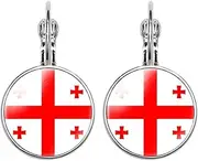 [EUIOSFDC] Georgia Country Flag Earrings Alloy Earrings for Men Women 2Pcs, One size, Zinc, Amazonite