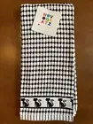 Novogratz Halloween Set Of 2 Kitchen Towels Black White Check Black Cats
